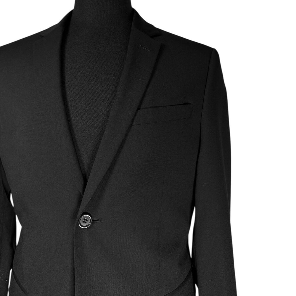 H&M Mens 38R Black Marzotto Wool 2 Button Blazer Sport Coat Jacket - Picture 7 of 12